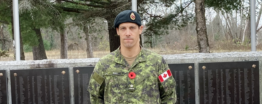 Dr. Ian Ball posing in uniform at CFB Borden